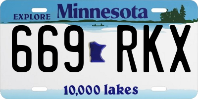 MN license plate 669RKX