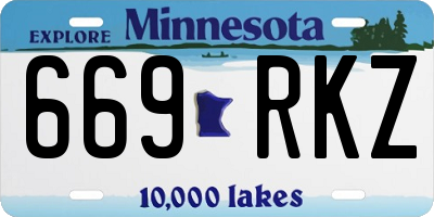 MN license plate 669RKZ