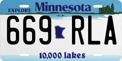 MN license plate 669RLA
