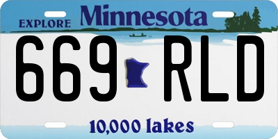 MN license plate 669RLD