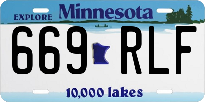 MN license plate 669RLF