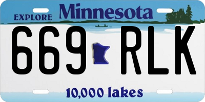 MN license plate 669RLK