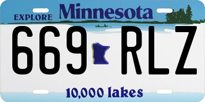MN license plate 669RLZ