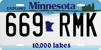 MN license plate 669RMK