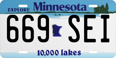 MN license plate 669SEI