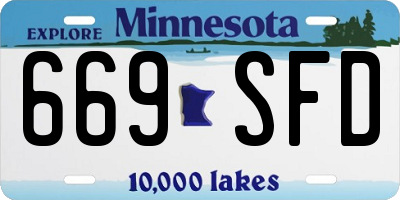 MN license plate 669SFD