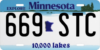 MN license plate 669STC