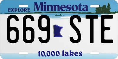 MN license plate 669STE