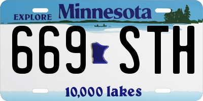 MN license plate 669STH