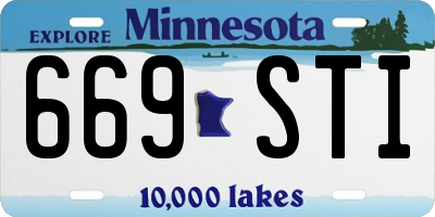 MN license plate 669STI