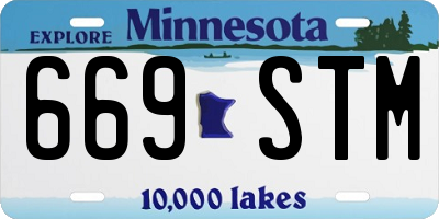 MN license plate 669STM