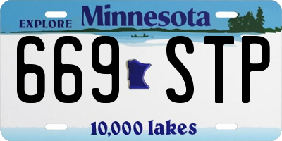MN license plate 669STP