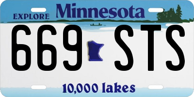 MN license plate 669STS