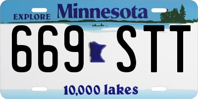 MN license plate 669STT