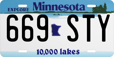 MN license plate 669STY