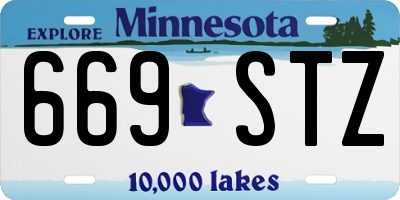 MN license plate 669STZ