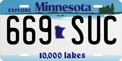 MN license plate 669SUC