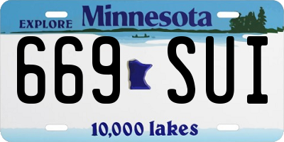 MN license plate 669SUI