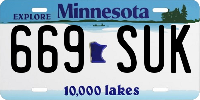 MN license plate 669SUK