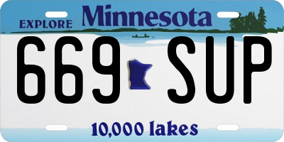 MN license plate 669SUP