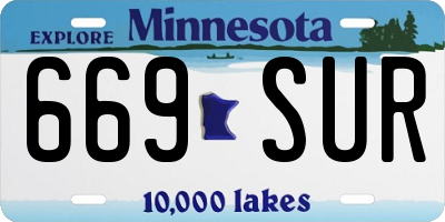 MN license plate 669SUR