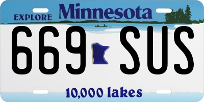 MN license plate 669SUS