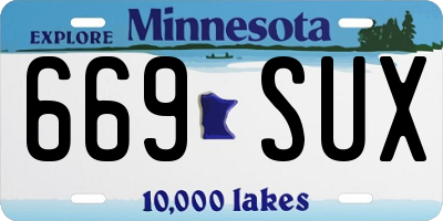 MN license plate 669SUX