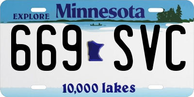 MN license plate 669SVC