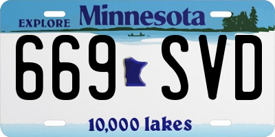 MN license plate 669SVD