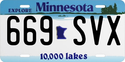 MN license plate 669SVX