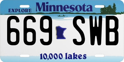 MN license plate 669SWB