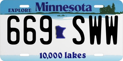 MN license plate 669SWW