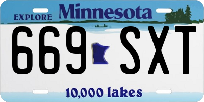 MN license plate 669SXT