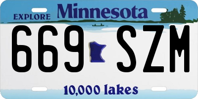 MN license plate 669SZM