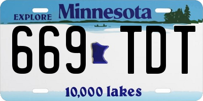 MN license plate 669TDT