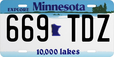 MN license plate 669TDZ