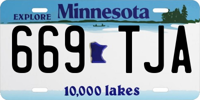 MN license plate 669TJA