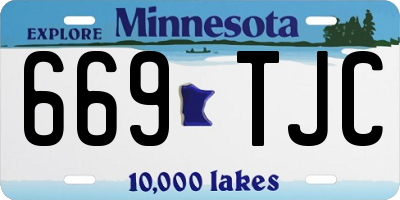 MN license plate 669TJC