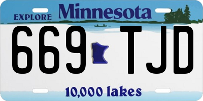 MN license plate 669TJD
