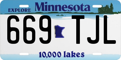 MN license plate 669TJL