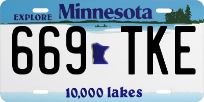 MN license plate 669TKE
