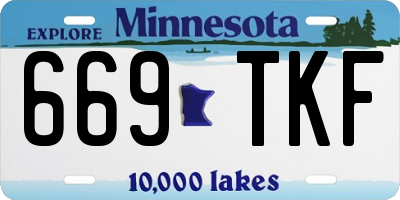 MN license plate 669TKF