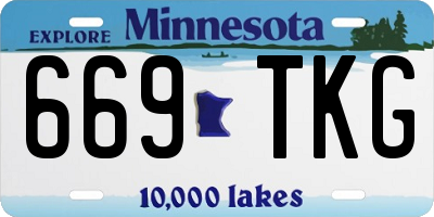 MN license plate 669TKG