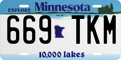 MN license plate 669TKM