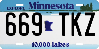 MN license plate 669TKZ
