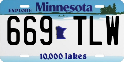 MN license plate 669TLW