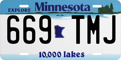 MN license plate 669TMJ