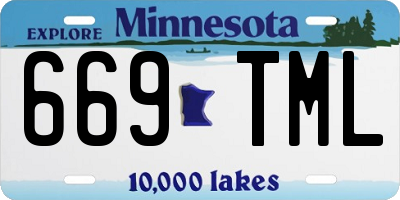 MN license plate 669TML