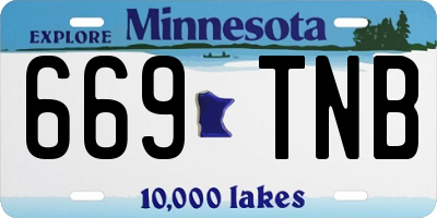 MN license plate 669TNB