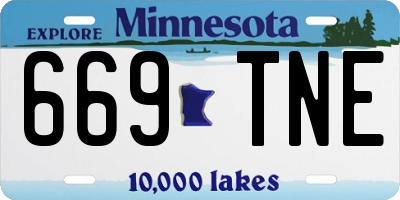 MN license plate 669TNE